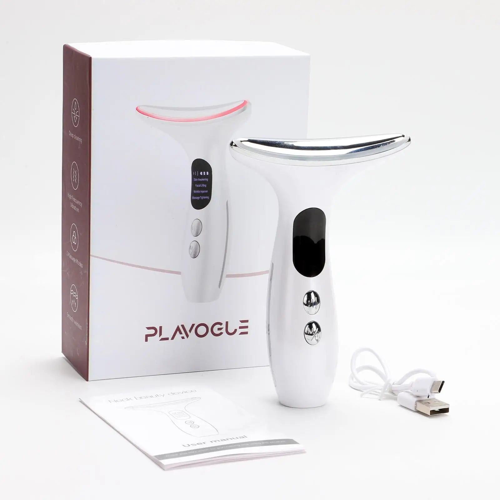 Neck Beauty Device with Gel Multi Color Massage Tightening Portable Ergonomic Face and Neck Beauty Massager Neck Beauty Massager